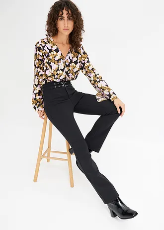 Stretch broek van katoen • zwart • bonprix online shop