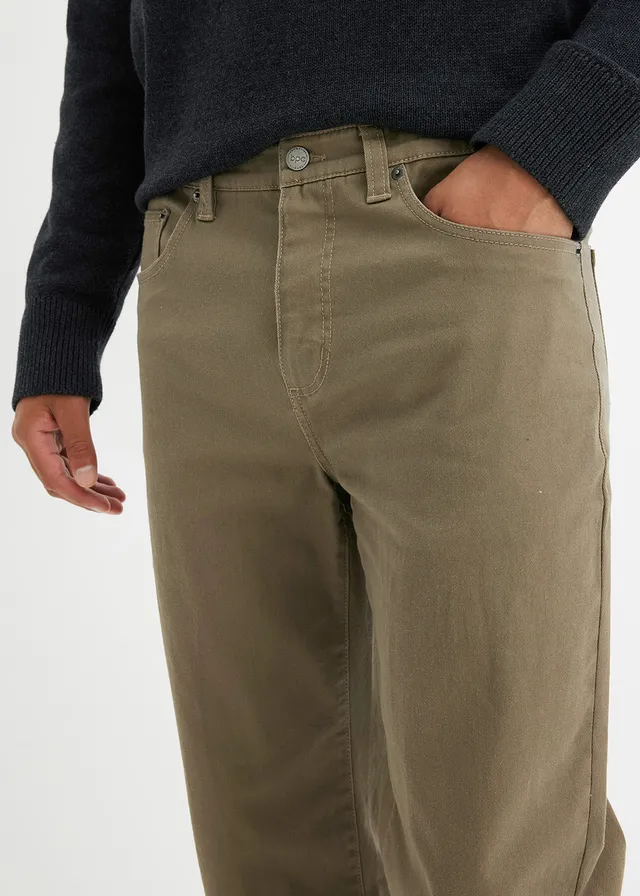 Classic fit stretch broek, straight • nougatbruin • product-page.page-title-suffix