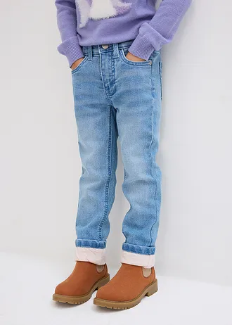 Termo džíny s žerzejovou podšívkou, Slim Fit • světle modrý denim • bonprix obchod