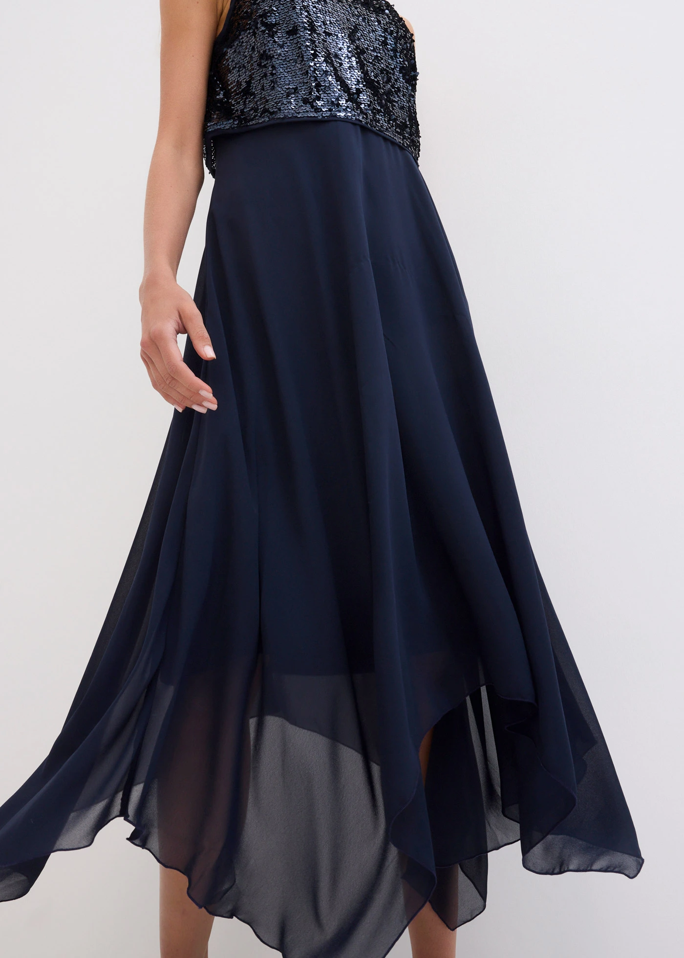 Galajurk met pailletten • donkerblauw • bonprix online shop