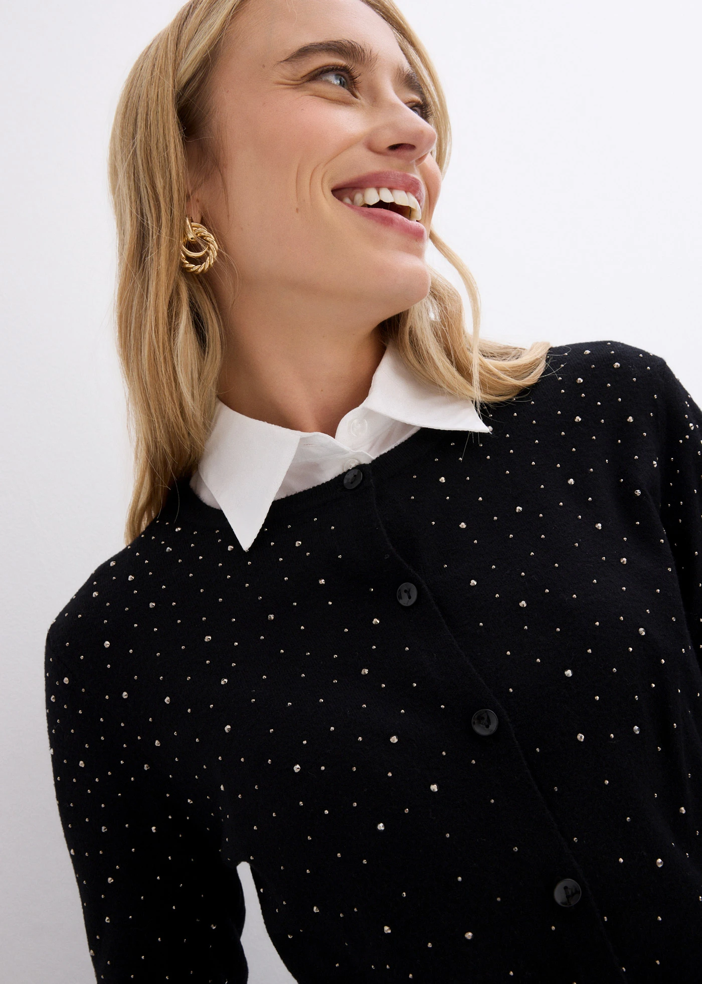 Vest met stras • zwart • bonprix online shop