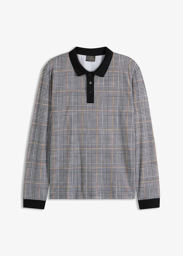 Bluză polo cu mâneci lungi din bumbac organic