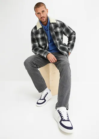 Sweater met sjaalkraag van biologisch katoen, Kleur: lichtindigo