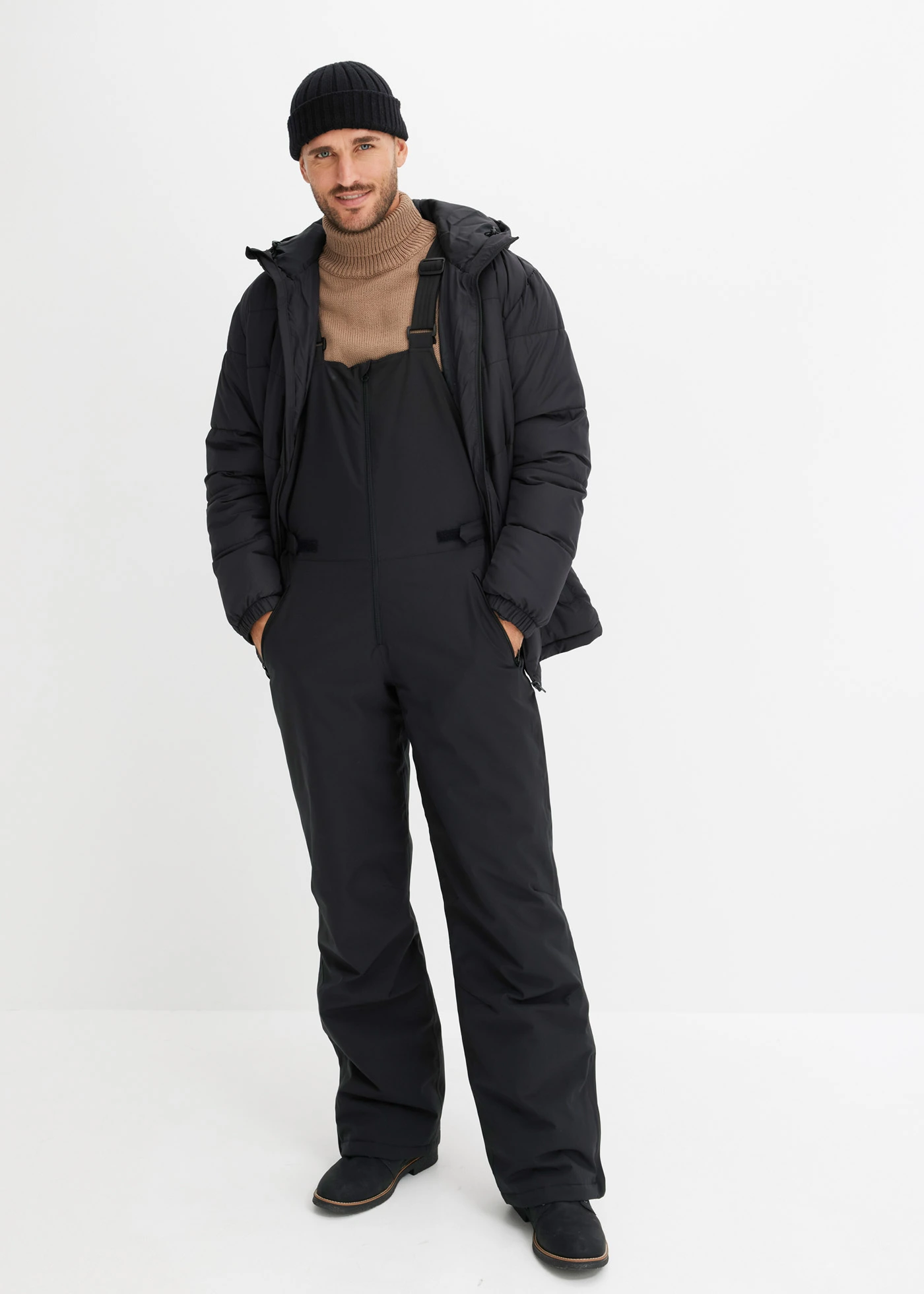 Waterdichte thermo skibroek met bretels • zwart • bonprix online shop