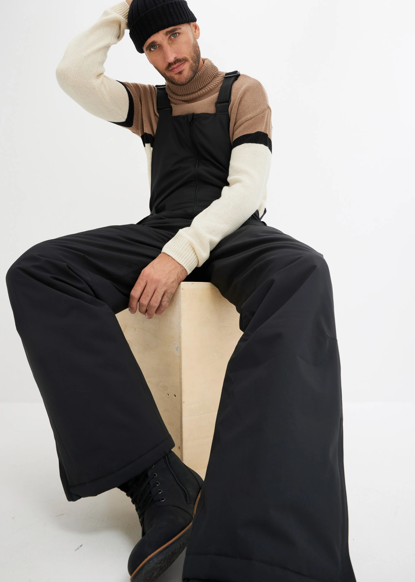 Waterdichte thermo skibroek met bretels • zwart • bonprix online shop