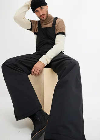 Waterdichte thermo skibroek met bretels • zwart • bonprix online shop