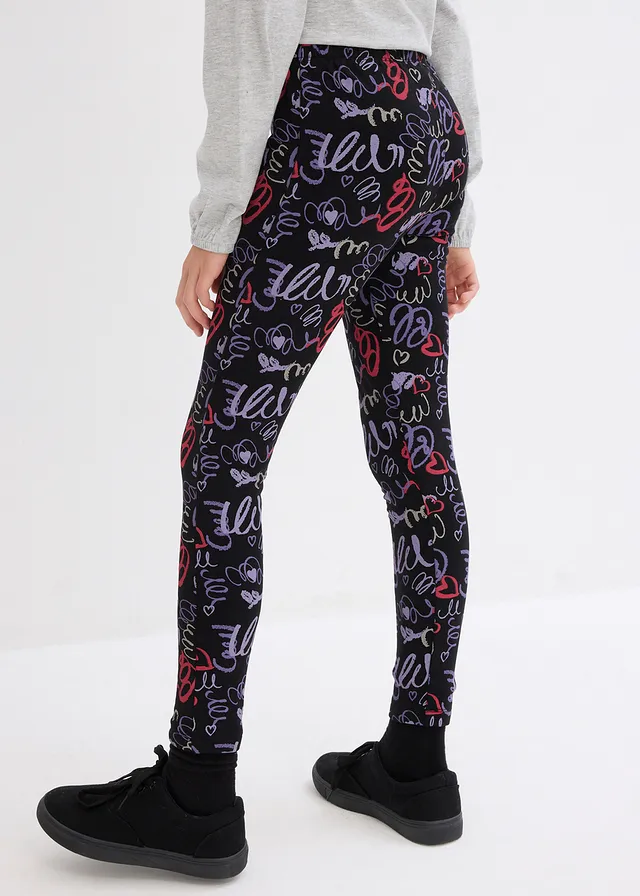 Legging chaud, Couleur: noir/bleu-violet