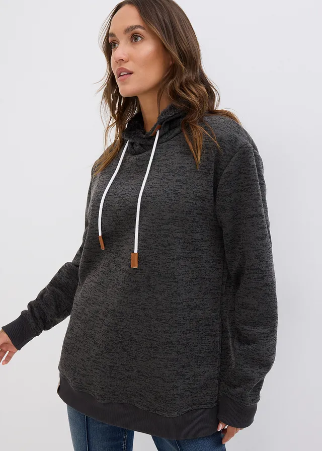 Sweat-shirt long, Couleur: anthracite chiné