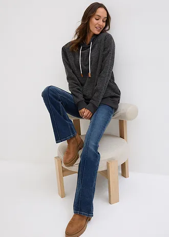 Lange, knuffelzachte sweater • antraciet gemêleerd • bonprix online shop