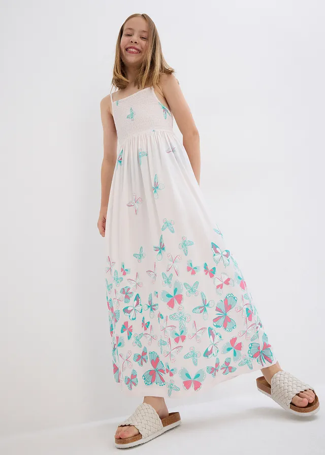 Meisjes maxi jurk van soepele viscose, Kleur: lichtroze