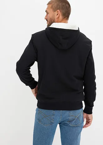 Thermo hoodie met ritssluiting, warm gevoerd • zwart • bonprix online shop