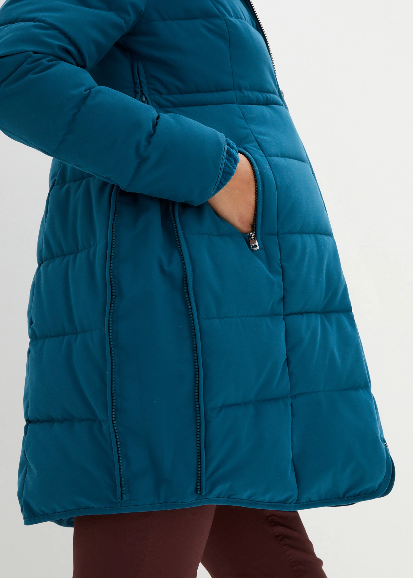 Těhotenská/nosící bunda, prošívaná • modrá petrolejová • bonprix obchod