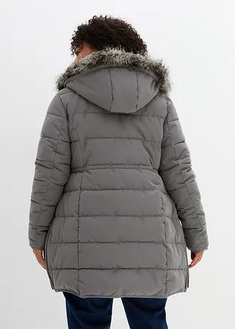 Gewatteerde zwangerschapsjas / draagjas, Kleur: rookgrijs