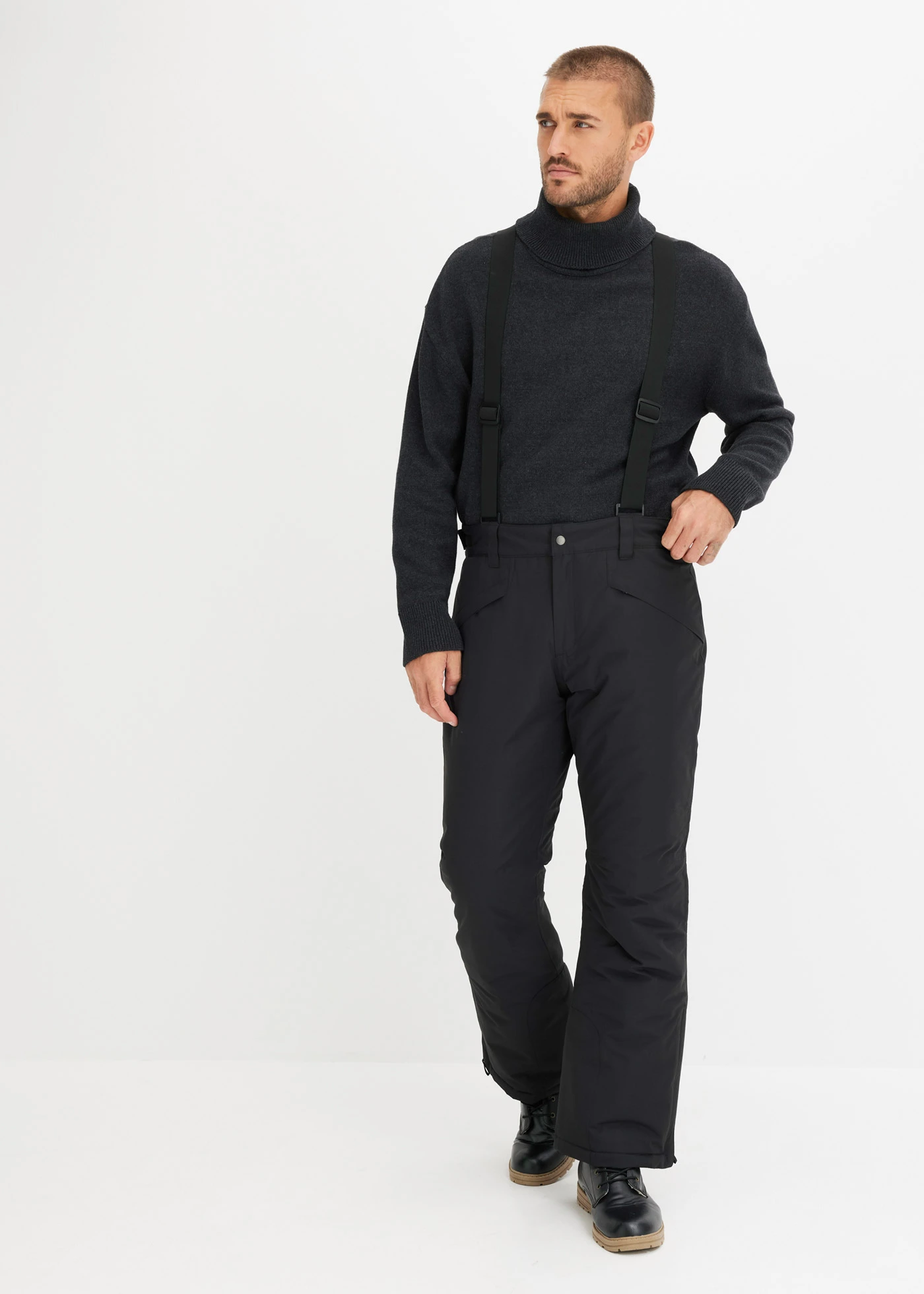 Pantalon thermique et imperméable à bretelles • noir • Boutique bonprix