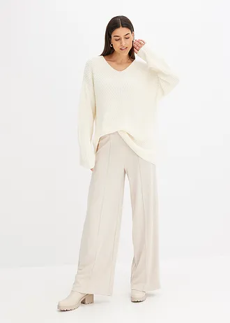 Oversized trui van wolmix, Kleur: crèmewit