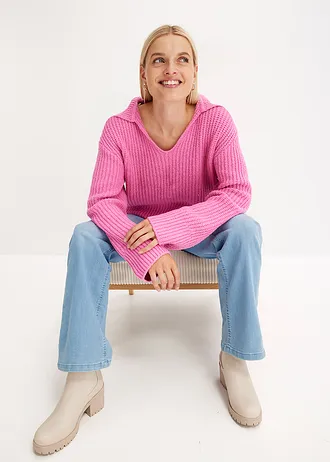 Pull en grosse maille • rose vif • Boutique bonprix