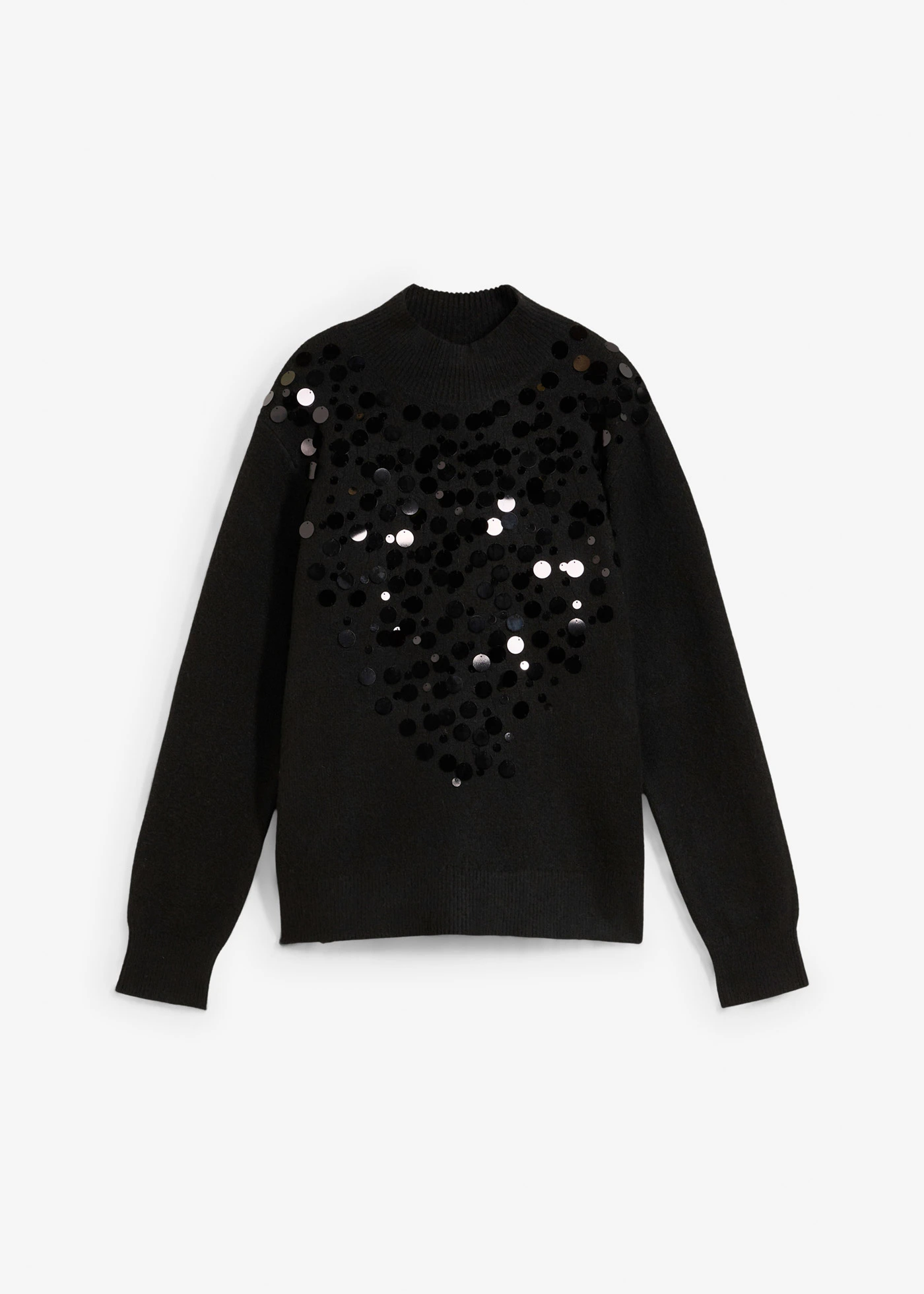 Trui met pailletten • zwart • bonprix online shop