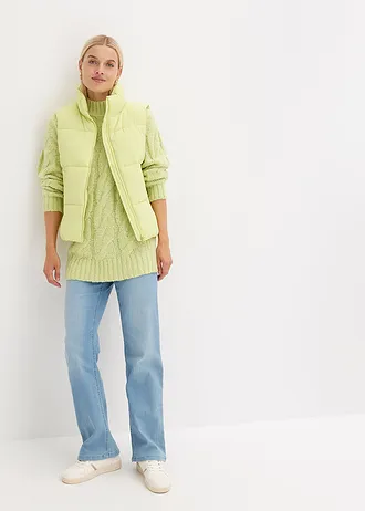 Pull en maille torsadée, Couleur: vert menthe