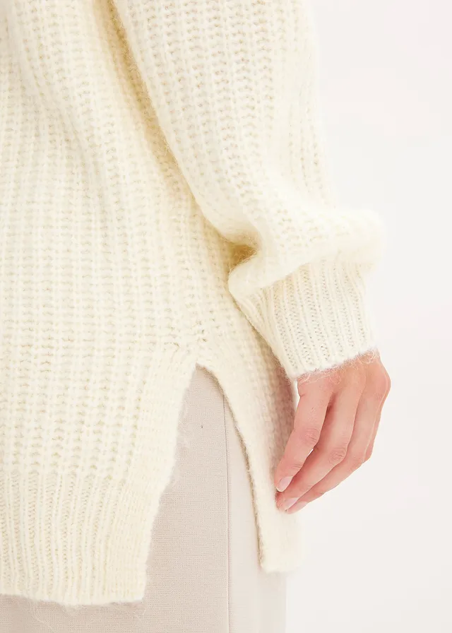 Gilet doux en grosse maille de laine mélangée • crème • product-page.page-title-suffix