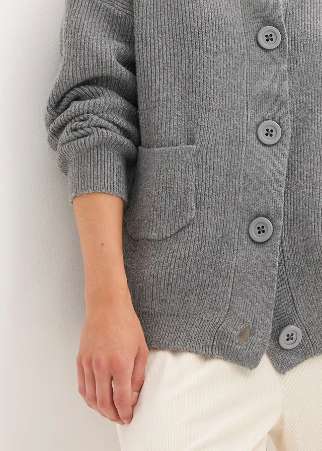 Gilet en maille oversize • gris chiné • product-page.page-title-suffix
