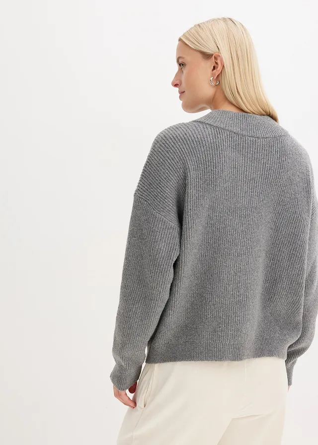 Gilet en maille oversize • gris chiné • product-page.page-title-suffix