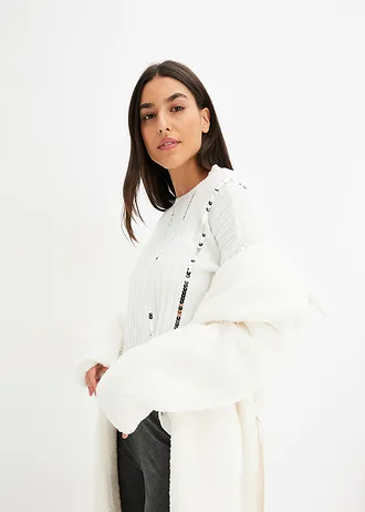 Geribde trui • wolwit-zilver • bonprix online shop