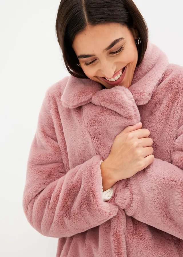 Manteau en fausse fourrure • rose cendré • product-page.page-title-suffix