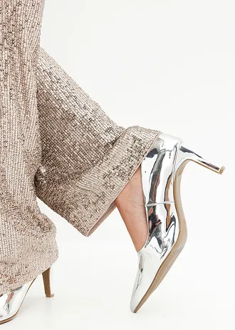 Pantalon en jersey à sequins • marron clair • Boutique bonprix