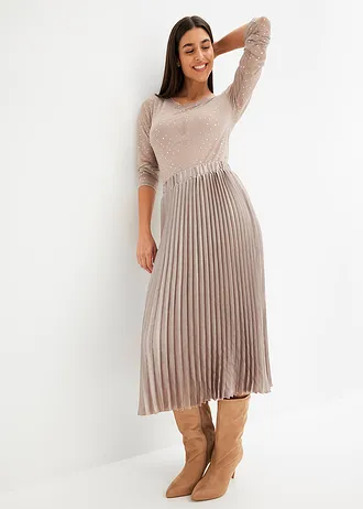 Plissé rok van fijn satijn • natuursteen • bonprix online shop