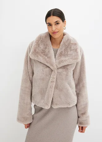 Bunda z umělé kožešiny • béžovošedá • bonprix obchod