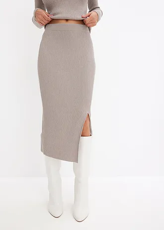 Jupe douce en maille • argenté-grès • Boutique bonprix