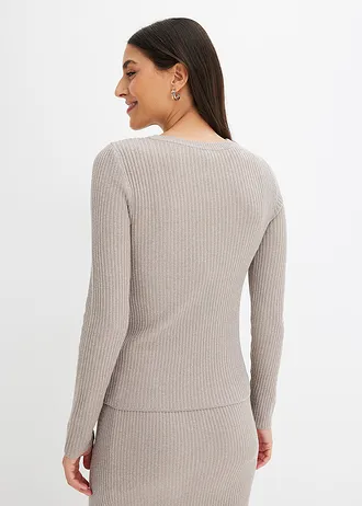 Pull doux en fine maille • argenté-grès • Boutique bonprix