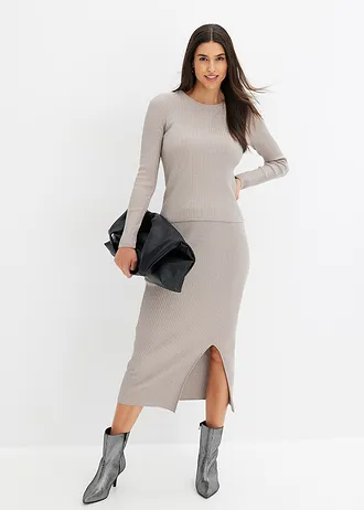 Pull doux en fine maille • argenté-grès • Boutique bonprix