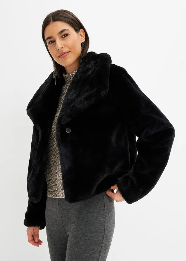 Imitatie bontjas, Kleur: zwart