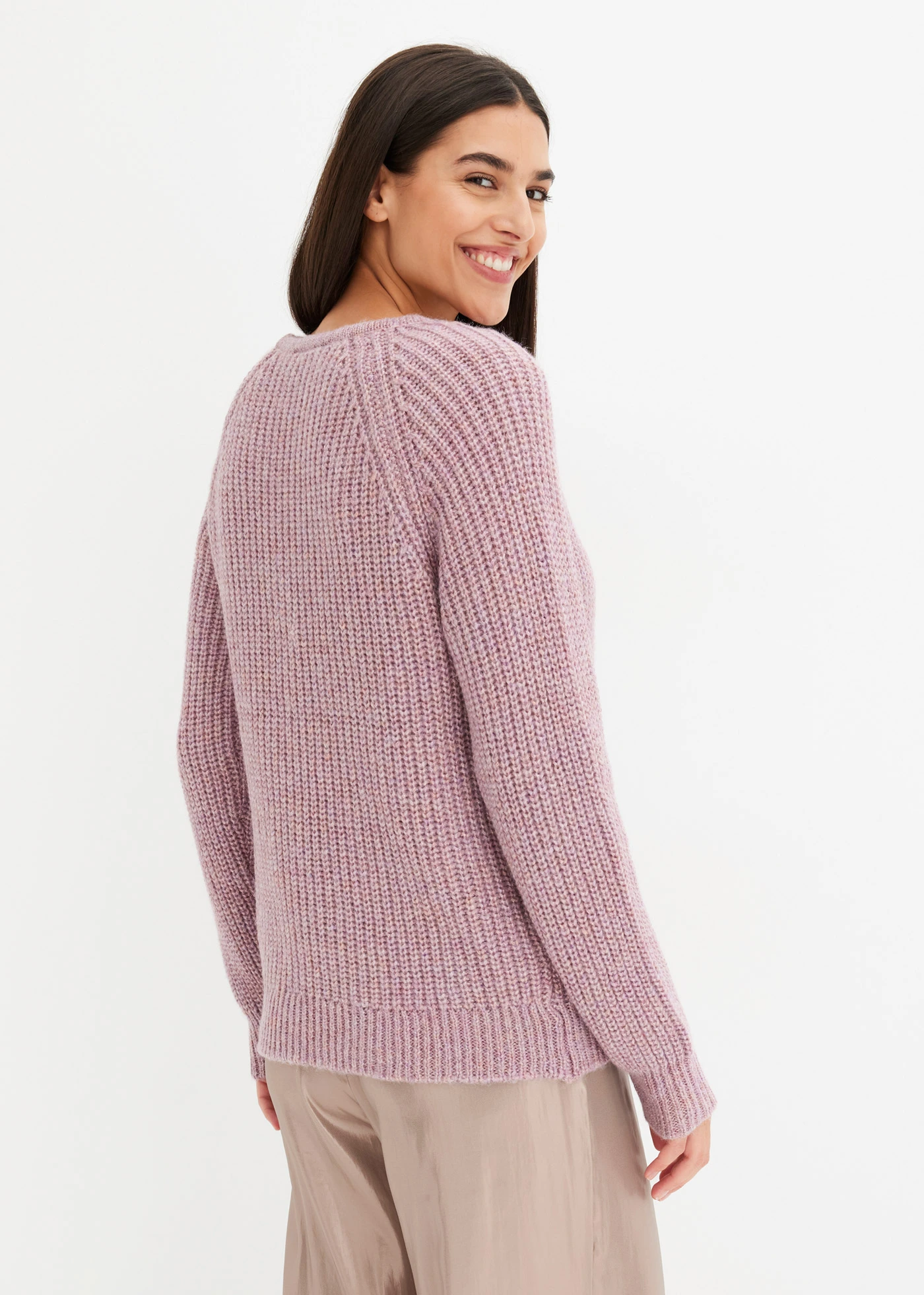 Pull en grosse maille avec fil brillant • rose cendré • Boutique bonprix