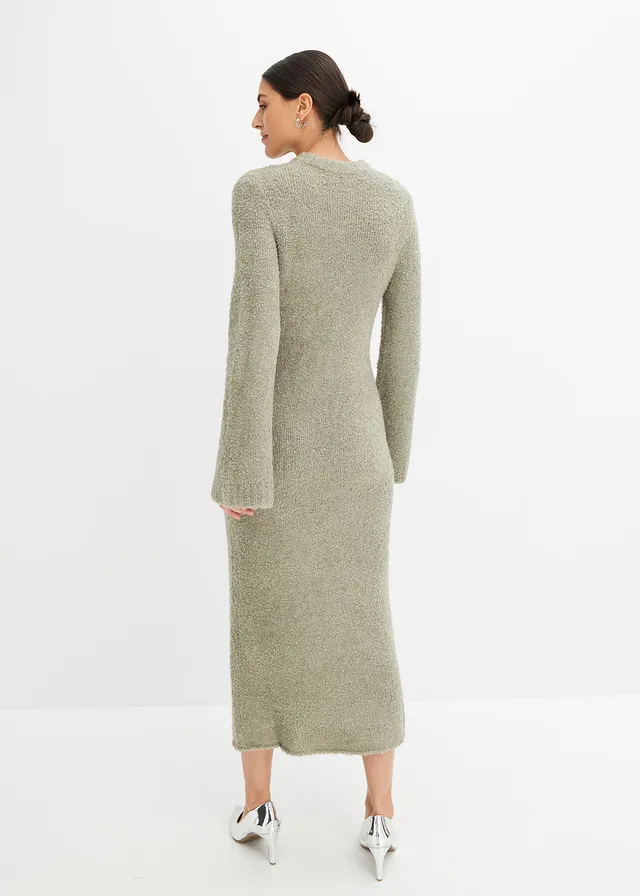 Gebreide jurk van bouclé • zeegras • product-page.page-title-suffix