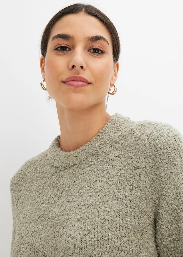 Gebreide jurk van bouclé • zeegras • product-page.page-title-suffix