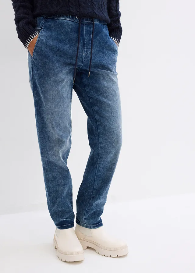 Jean boyfriend taille mi-haute, thermique • bleu foncé denim used • product-page.page-title-suffix
