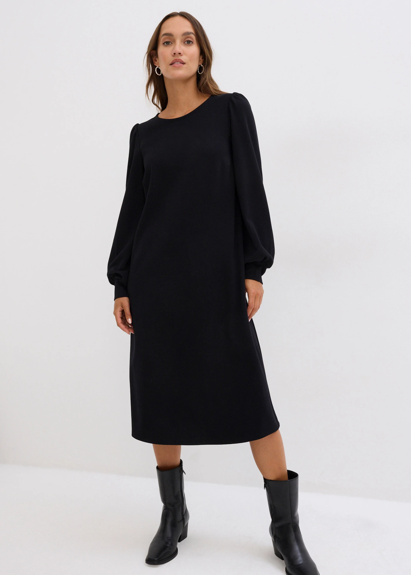 Robe en jersey Punto di Roma • noir • Boutique bonprix