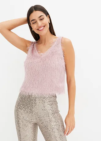 Blousetop met fluffy garen • asroze • bonprix online shop