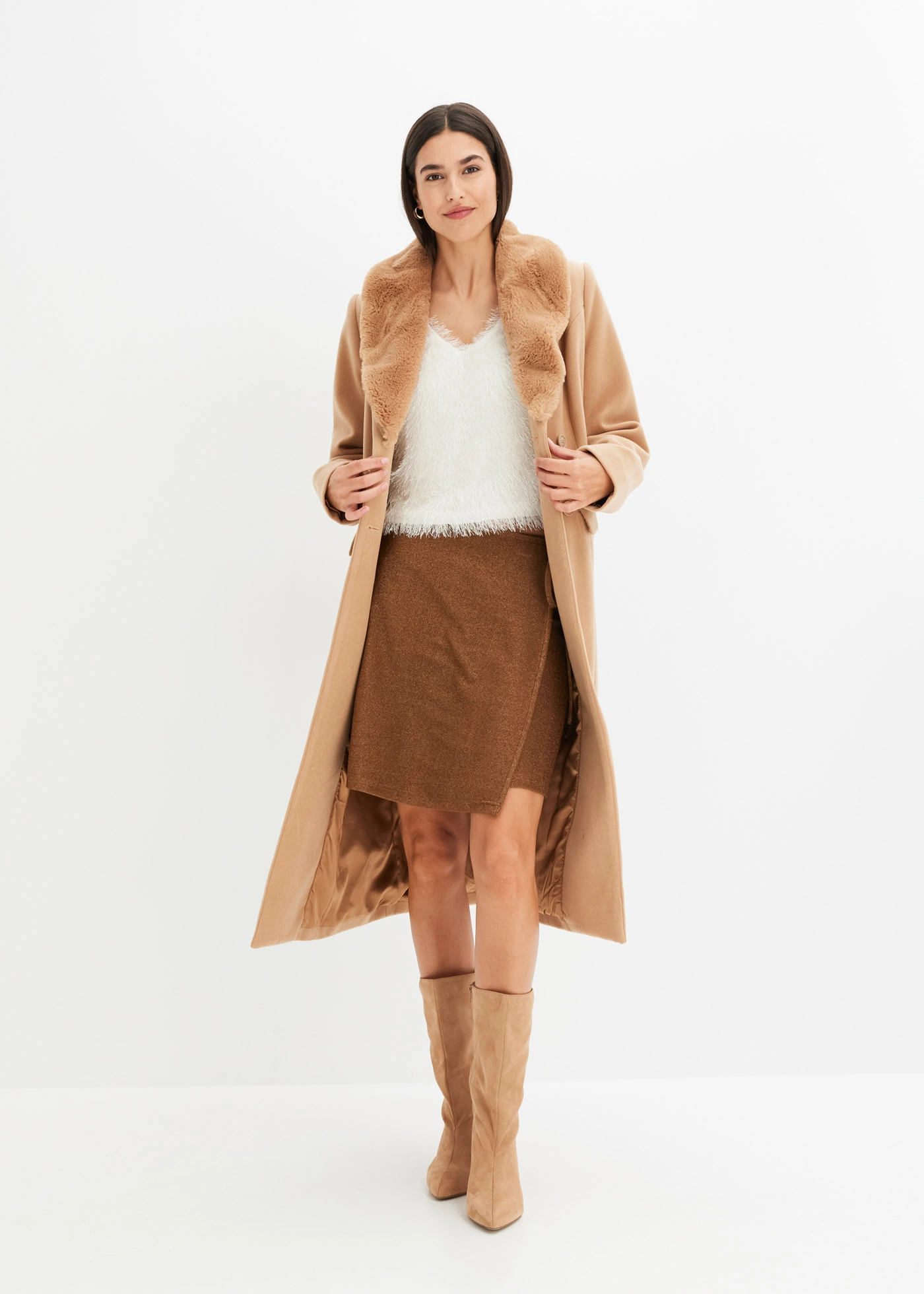 Blousetop met fluffy garen • wolwit • bonprix online shop