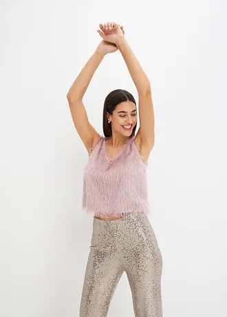 Blousetop met fluffy garen • asroze • bonprix online shop