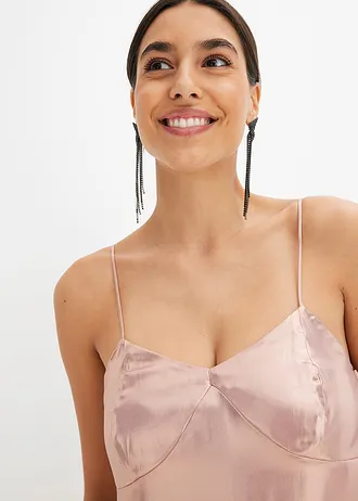 Jurk van fijn satijn • asroze • bonprix online shop