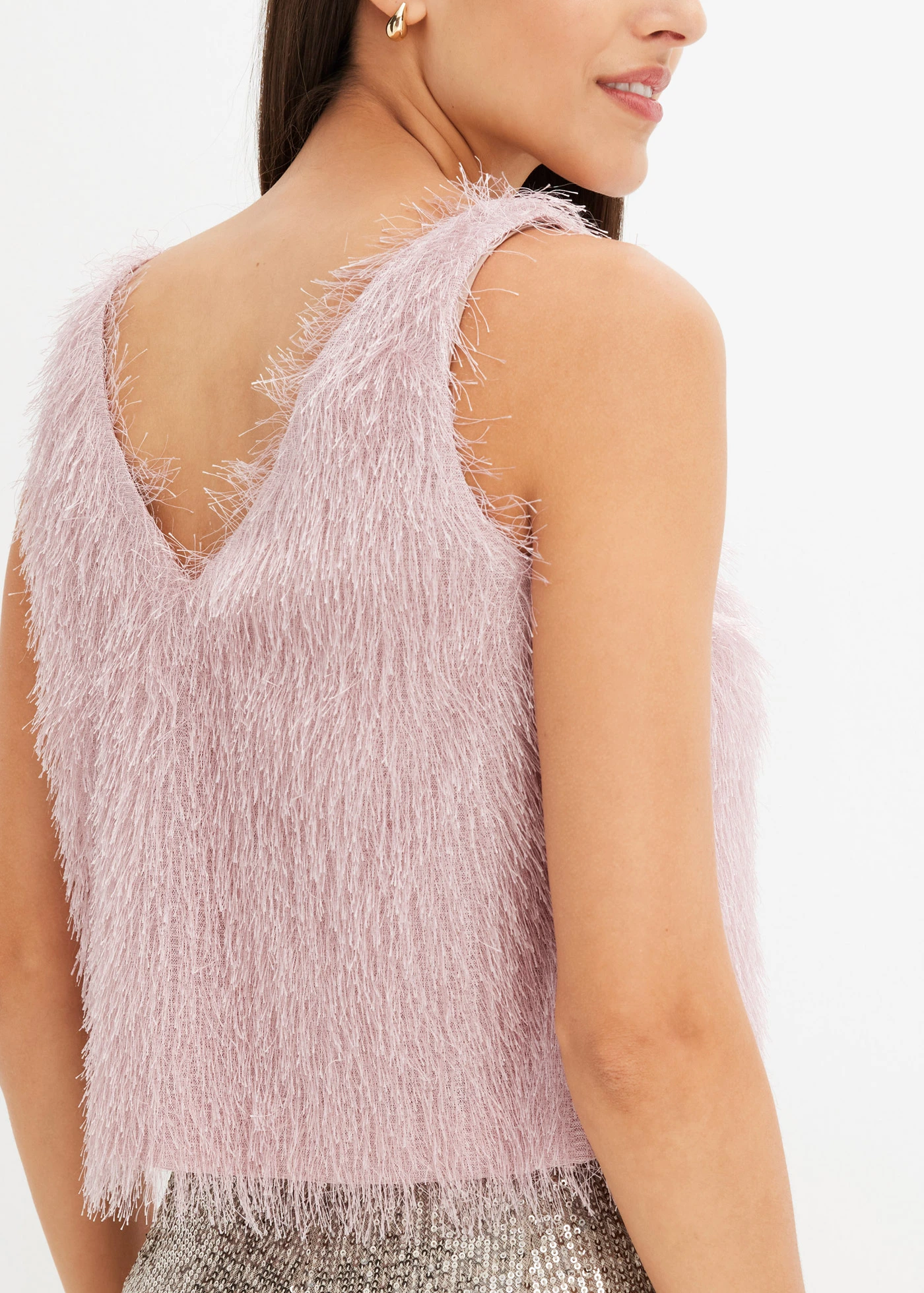 Blousetop met fluffy garen • asroze • bonprix online shop