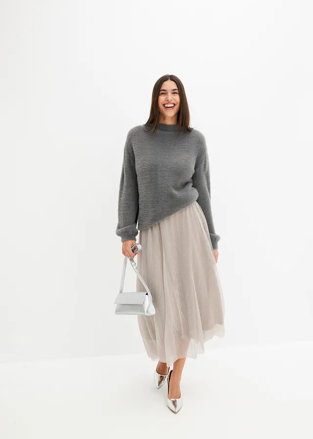 Pull oversize à décolleté profond dans le dos • gris fumé • product-page.page-title-suffix