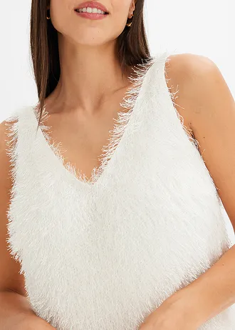 Blousetop met fluffy garen • wolwit • bonprix online shop