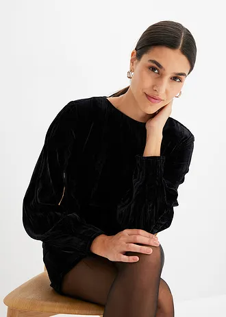 Mini šaty ze sametu • černá • bonprix obchod