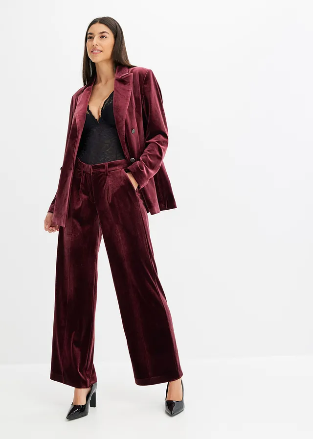 Fluwelen blazer, Kleur: esdoornrood