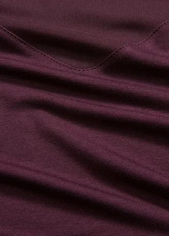 Síťované triko s dlouhými rukávy • vínová • bonprix obchod