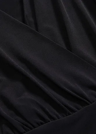 Triko s dlouhým rukávem, se síťovinou • černá • bonprix obchod